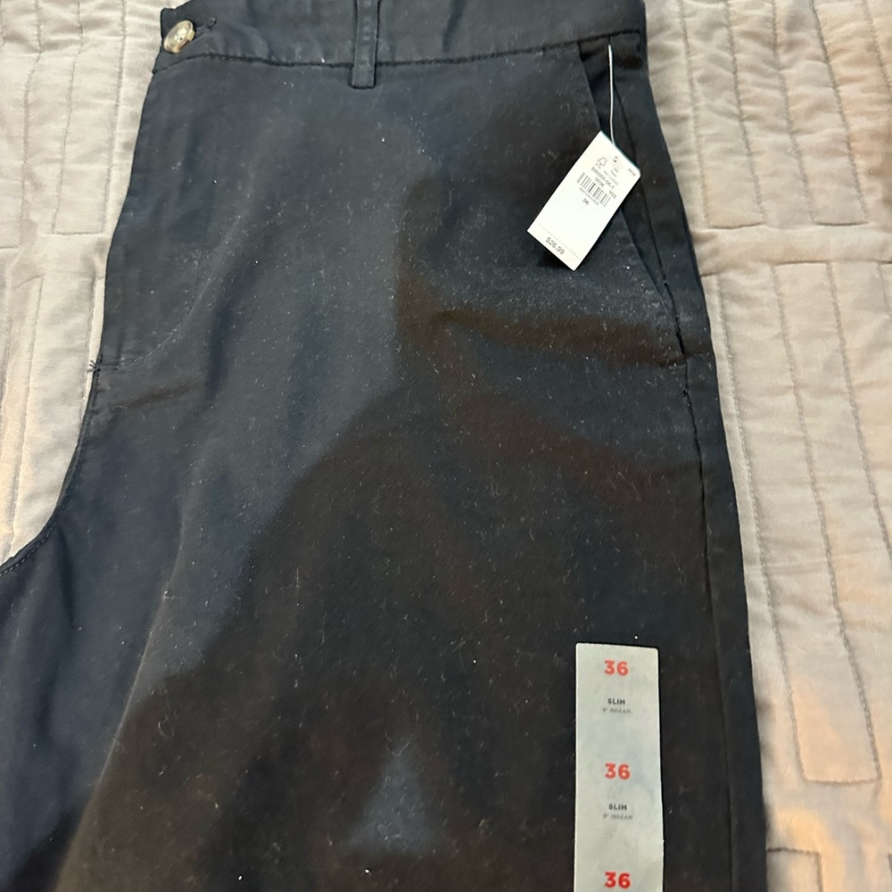 Black khaki shorts. NWT